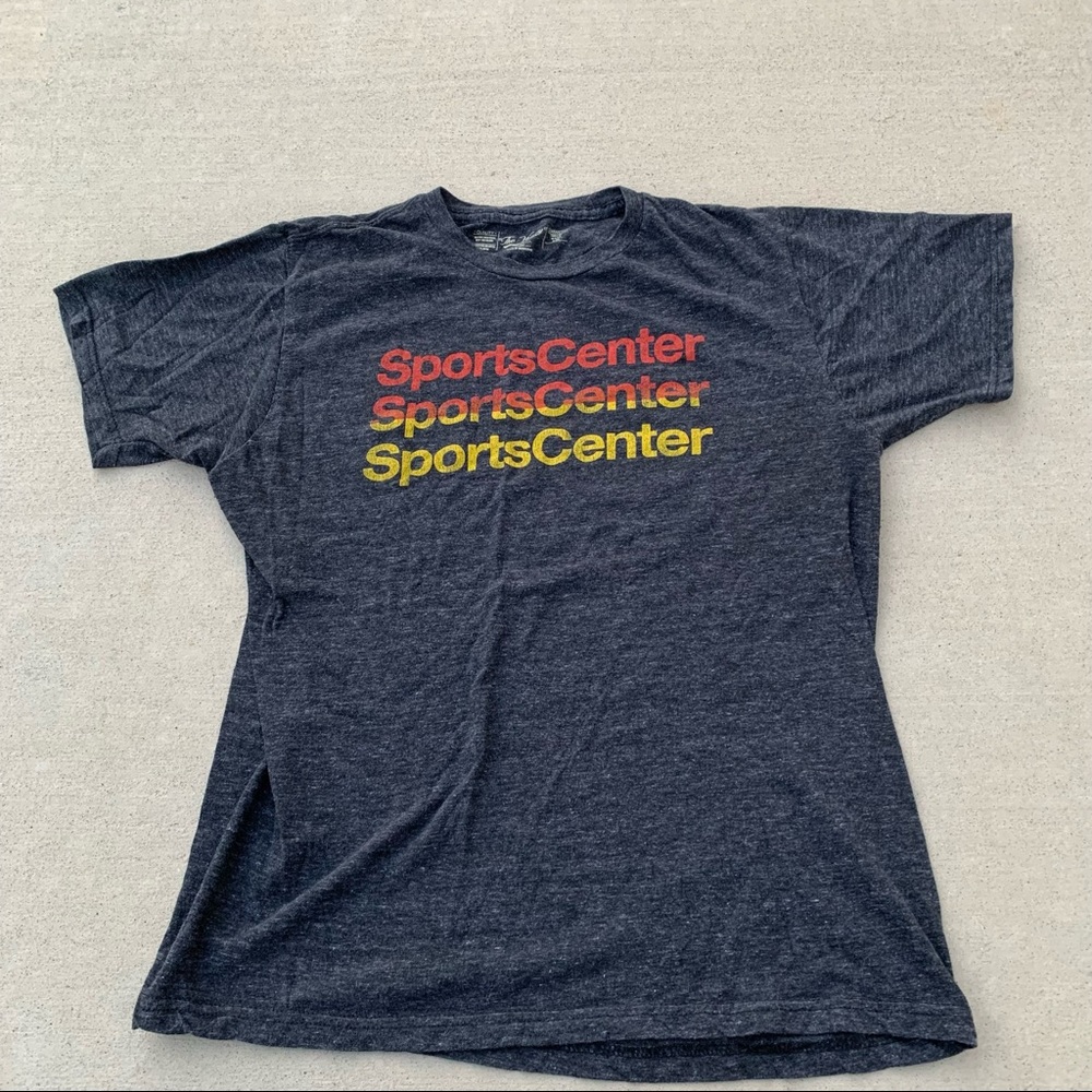 Retro SportsCenter T shirt Charcoal Gray size Large